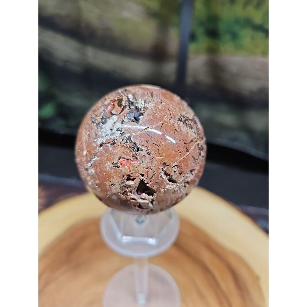 Natural Vesuvianite Agate Carnelian Crystal Geode Sphere Ball Healing .74lbs